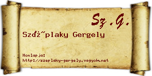 Széplaky Gergely névjegykártya